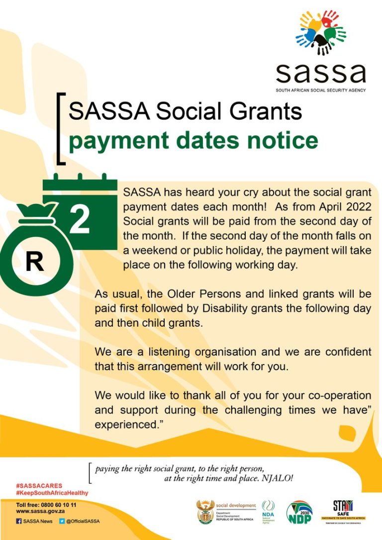 Sassa Changes Grant Payment Date Schedule Khabza Career Portal