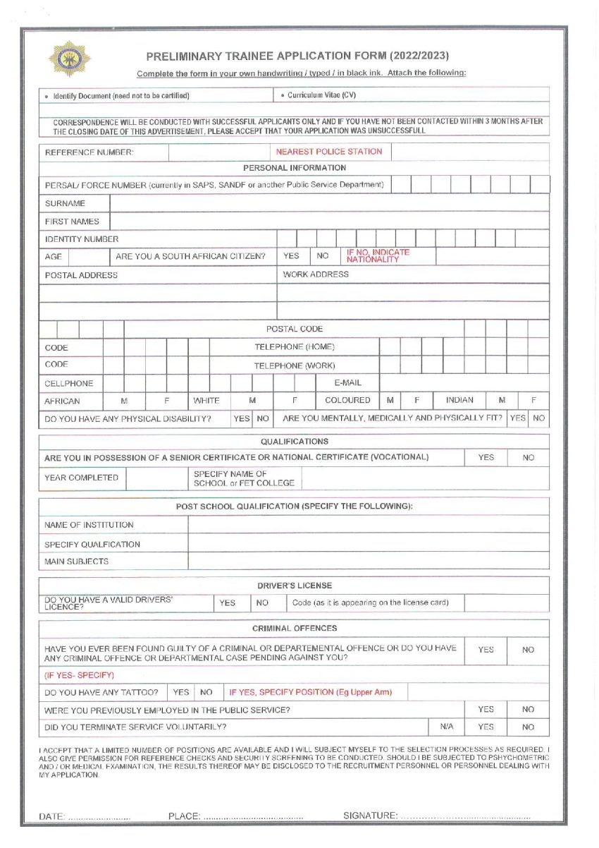 Application Form Police Trainee Page 001 850x1202 